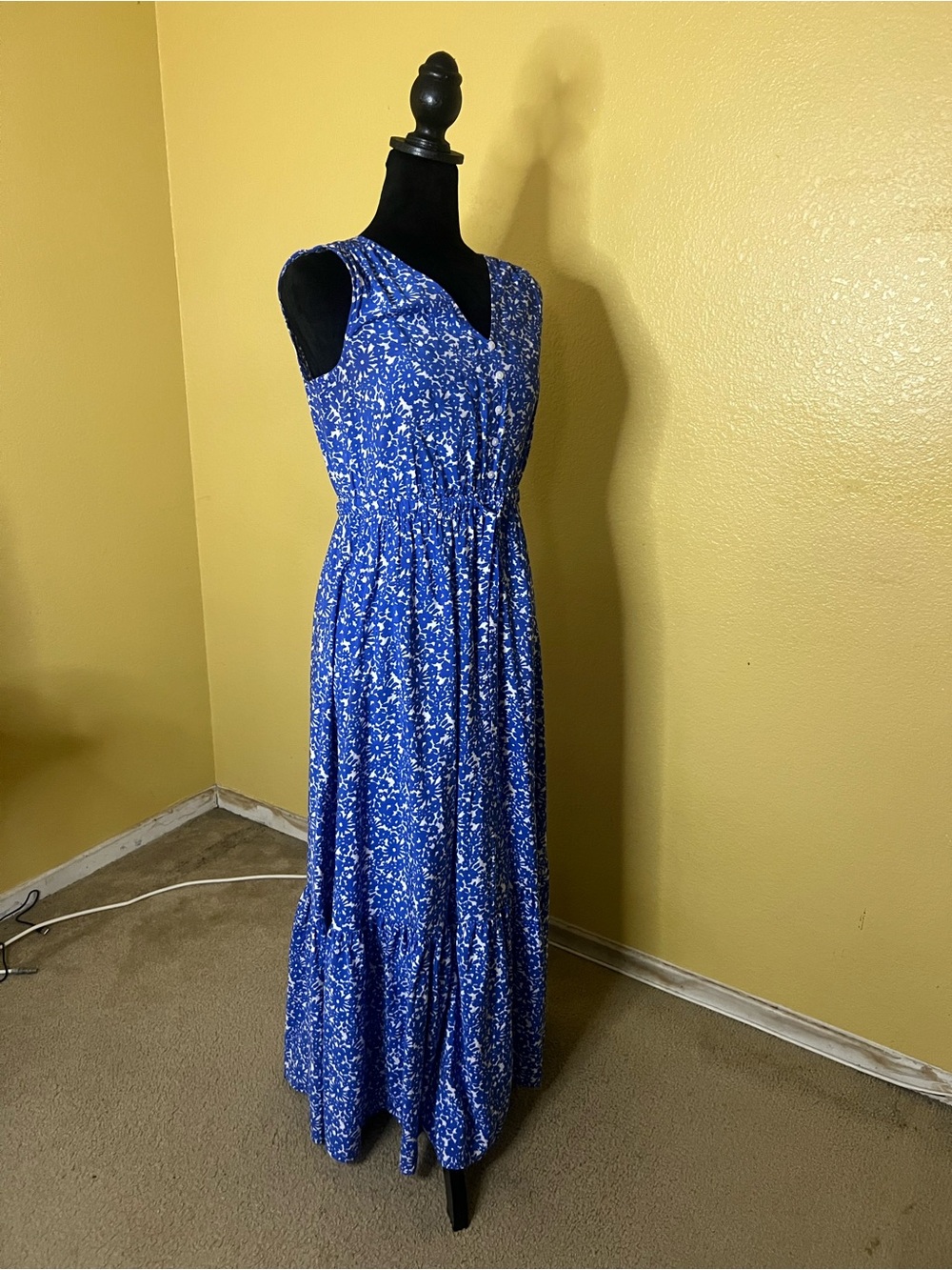 Sonoma Royal Blue Floral Tie-Waist Maxi Dress - Picture 5 of 7
